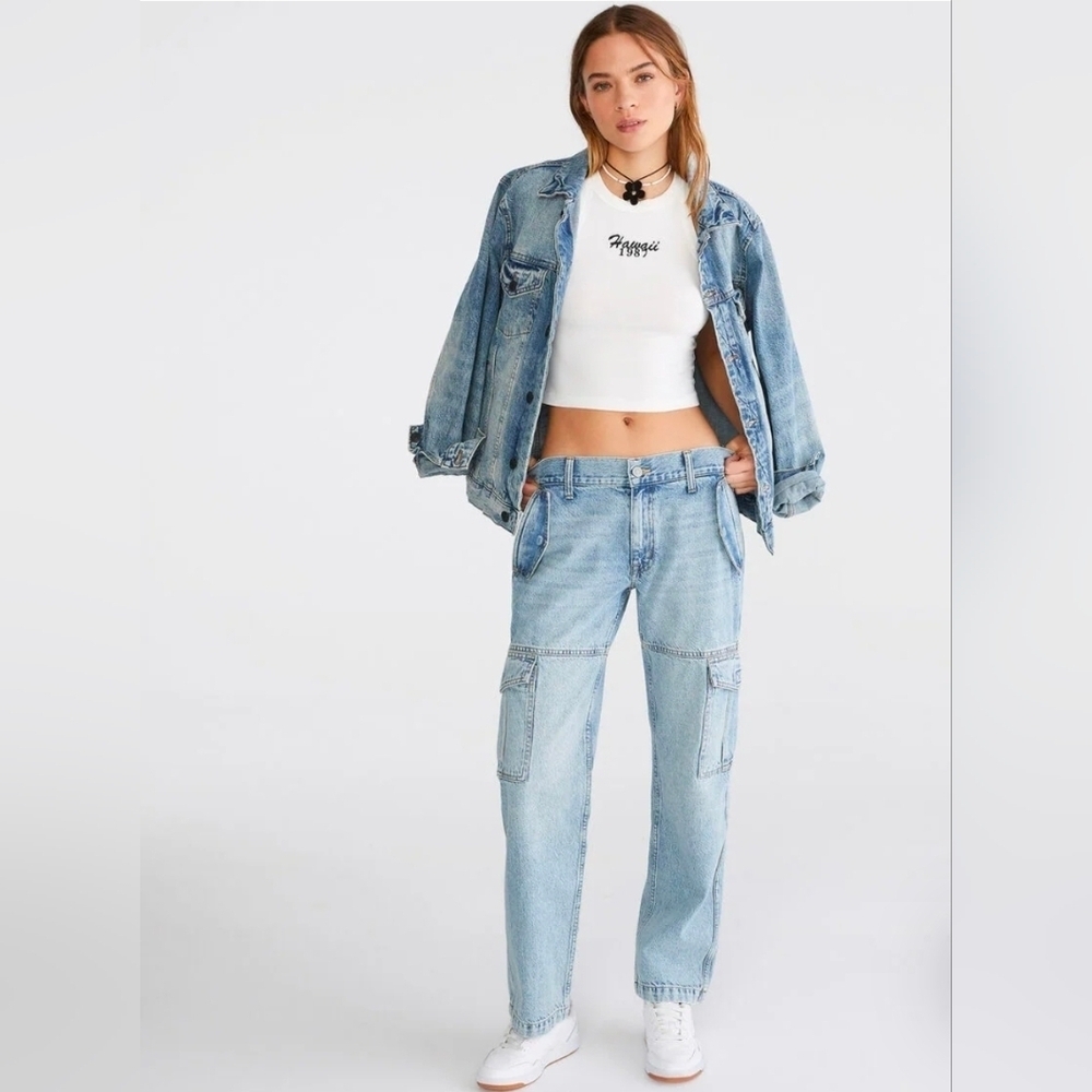 Aeropostale Low Rise Baggy Cargo Jeans XL